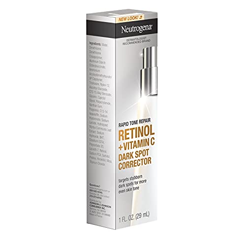 Neutrogena Rapid Tone Repair Dark Spot Corrector Face Serum with Hyaluronic Acid, Retinol & Vitamin C, Daily Anti Wrinkle Retinol Serum & Dark Spot Corrector to Brighten & Even Tone, 1 oz