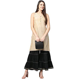 Yash Gallery Women's Rayon Flared Solid Sharara for Women