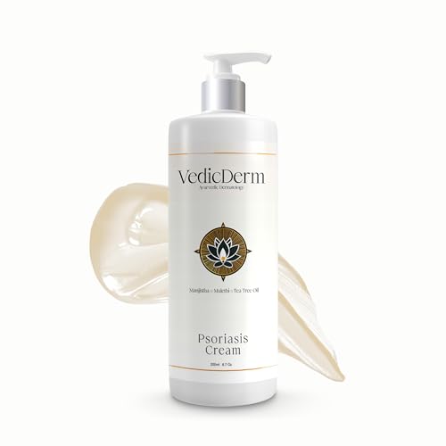 VEDICDERM Psoréa Cream with 2% Bakuchi Extract Skin Barrier Repair | Itching and Dryness Control | Natural, Chemical Free Formula for Psoriatic skin (200ml, Pack of 1)
