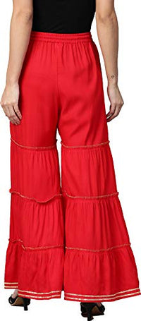 Yash Gallery Women's Rayon Flared Solid Sharara for Women