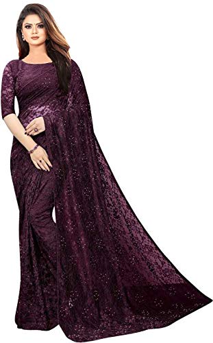 Avantika Fashion Women's Jacquard Russell Net Saree With blouse piece