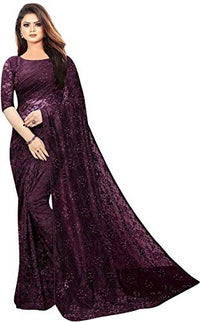 Avantika Fashion Women's Jacquard Russell Net Saree With blouse piece