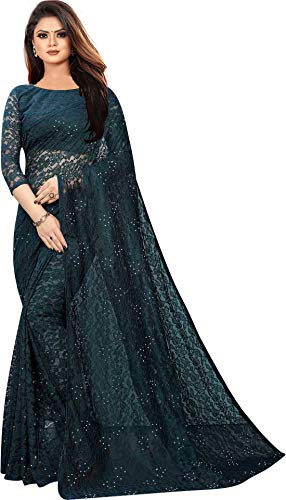 Avantika Fashion Women's Jacquard Russell Net Saree With blouse piece
