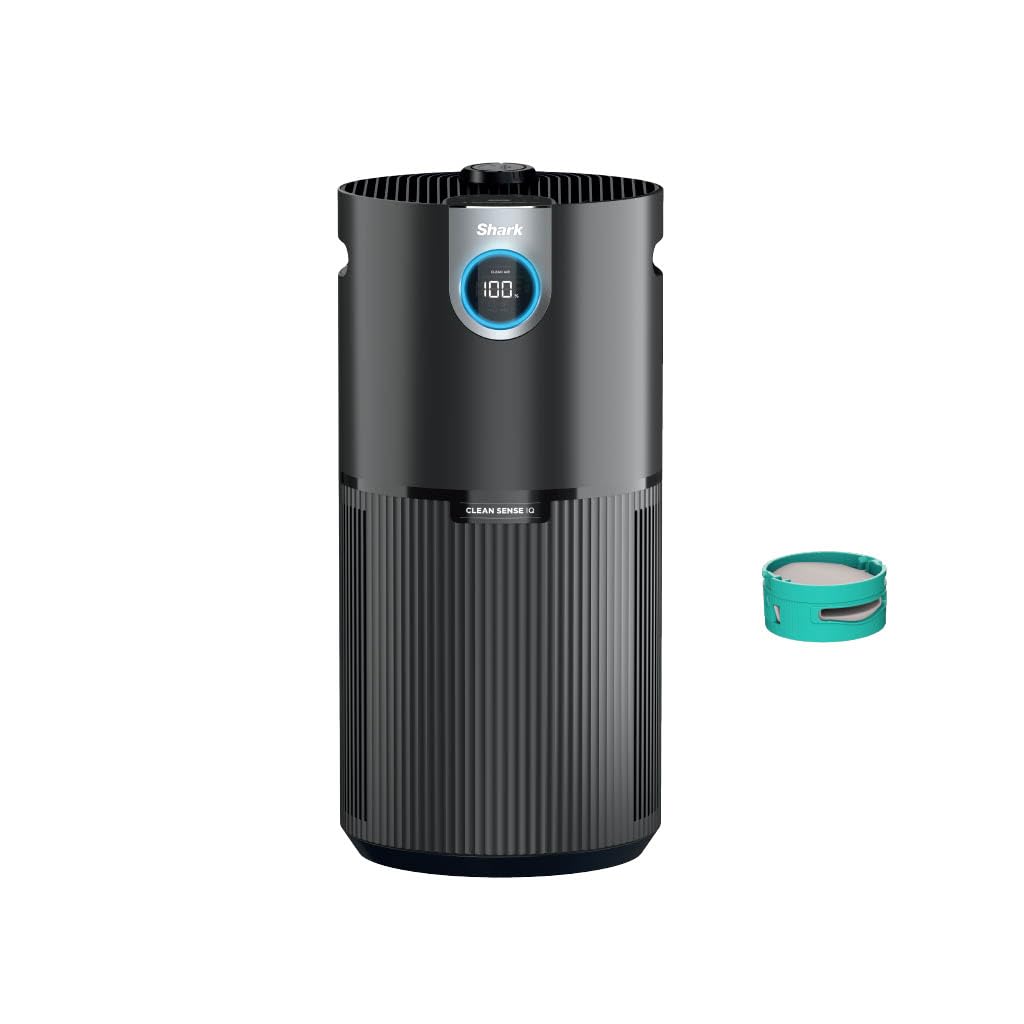 Shark Air Purifier for Home, Office, and Bedroom, Clean Sense Technology, HEPA Air Filter, 1200 Sq Ft, Captures 99.98% of Particles, Pet Dander, Pollutants, Dust, Smoke, Allergens & Smells, HP202 Black 1200 Sq. Ft.