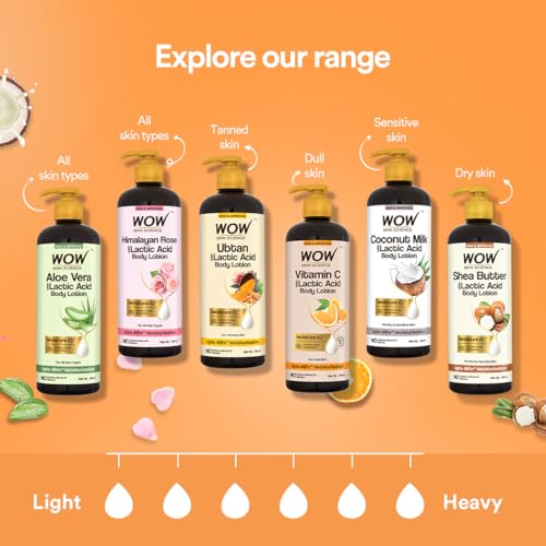 WOW Skin Science Vitamin C Body Lotion - Non Sticky & Non Greasy - Moisturising & Smoothening Care - with Vitamin C, Kakadu Plum - No Mineral Oil, Silicones & Color - 400mL