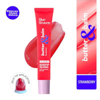 Blue Heaven Butter & Balm (15 Gm) Peptide based Tinted Lip Balm with SPF 20 PA++| Infused with Cupuacu Butter | Smoothing & Moisturizing | UVA/UVB Rays Protection | Strawberry