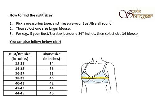 X3 Women's Viscose Elbow Length Sleeves Soft Brocade Padded Saree Blouse