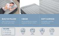 SleepLux Durable Inflatable Air Mattress with Built-in Pump, Pillow and USB Charger King 22