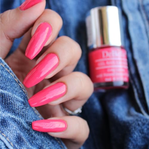 DeBelle Gel Nail Polish Fuschia Rose (Bright Pink Nail Paint)|Non UV - Gel Finish |Chip Resistant | Seaweed Enriched Formula| Long Lasting|Cruelty and Toxic Free| 8ml