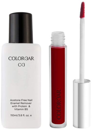 Colorbar Cosmetics Sindoor, Maroon, 3.8 ml & Colorbar Nail Polish Remover, 110ml