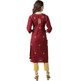 Ada Lucknowi Hand Embroidered Chikankari Straight Cotton Kurti Kurta for Women A188271