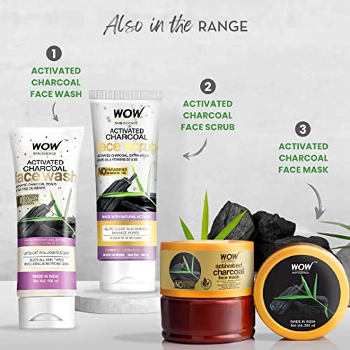 Wow Skin Science Activated Charcoal Peel Off Mask For Blackheads/Pimples/Acne - No Parabens & Mineral Oils, 100 Ml