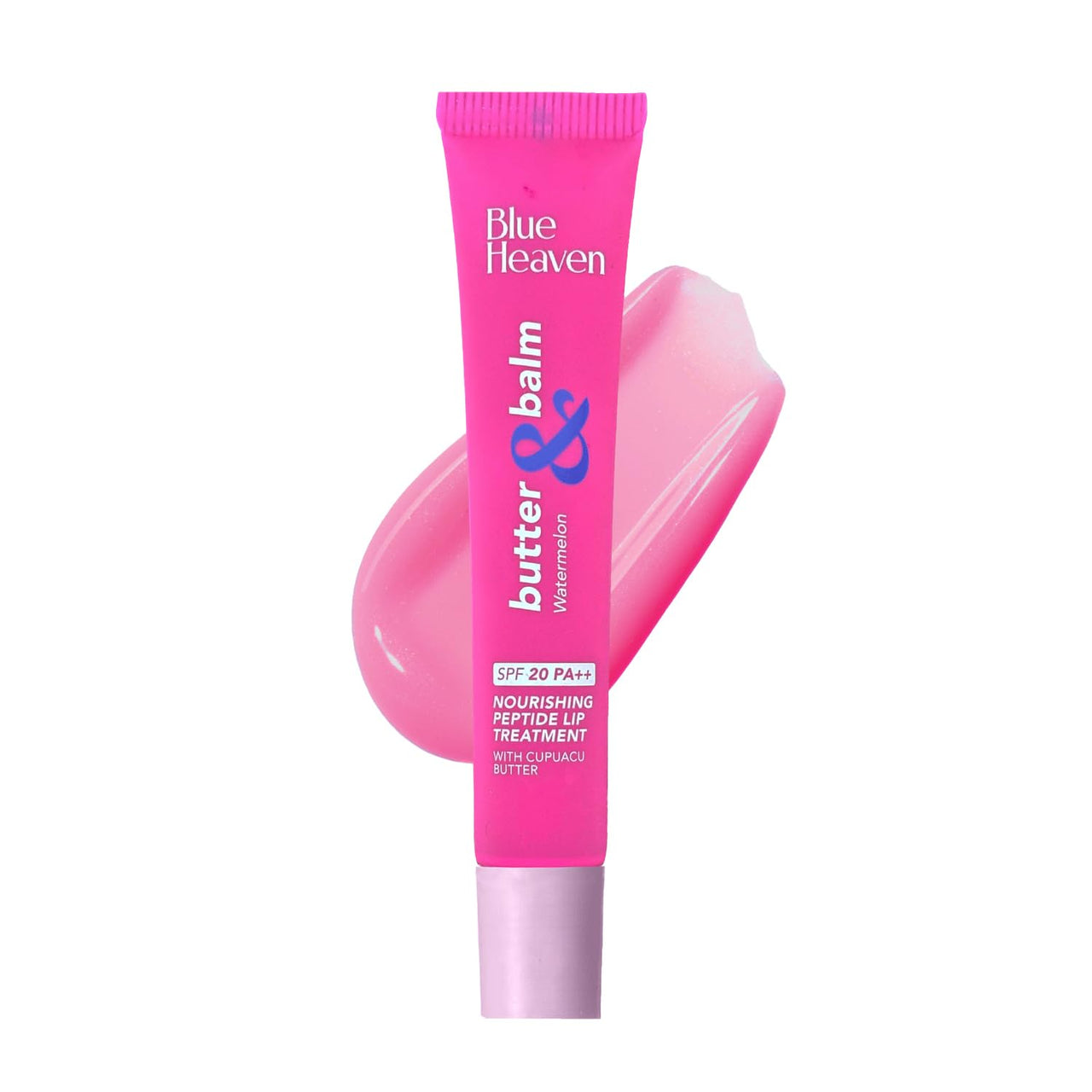 Blue Heaven Butter & Balm (15 Gm) Peptide based Tinted Lip Balm with SPF 20 PA++| Infused with Cupuacu Butter | Smoothing & Moisturizing | UVA/UVB Rays Protection | Watermelon