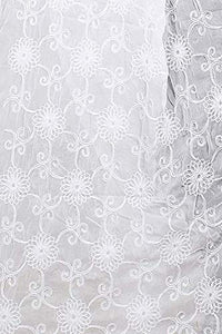AKSHAR LLC Women's Designer Pure Chiffon Dupatta with Pure Cotton Thread Embroidery Work