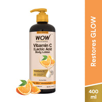 WOW Skin Science Vitamin C Body Lotion - Non Sticky & Non Greasy - Moisturising & Smoothening Care - with Vitamin C, Kakadu Plum - No Mineral Oil, Silicones & Color - 400mL