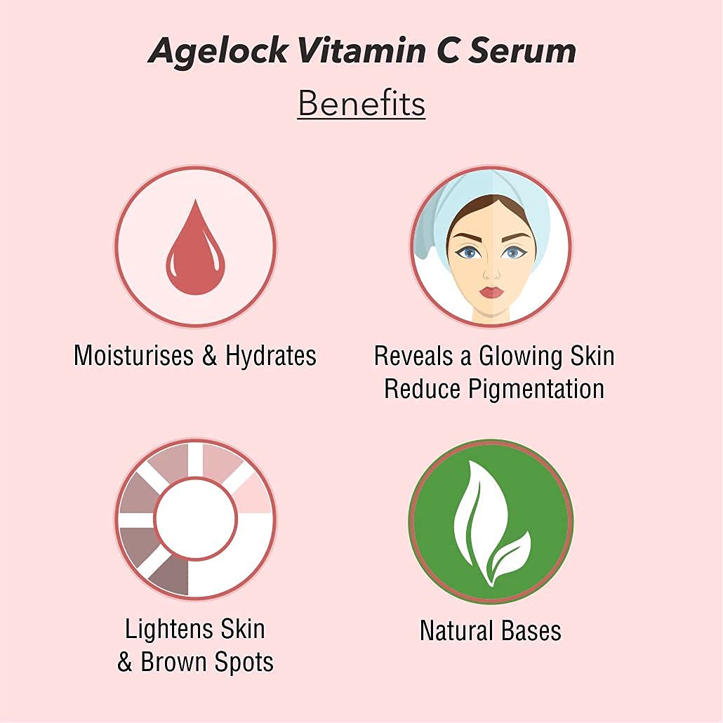 O3+ Agelock Vitamin C Protein Serum Antioxidant Anti-ageing Fine Lines & Wrinkle Removal Skin Smoothing for All Skin Types, 30g