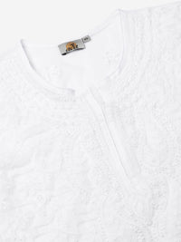 Ada Women's Hand Embroidered Lucknowi Chikankari Georgette Short Top Kurti with Slip
