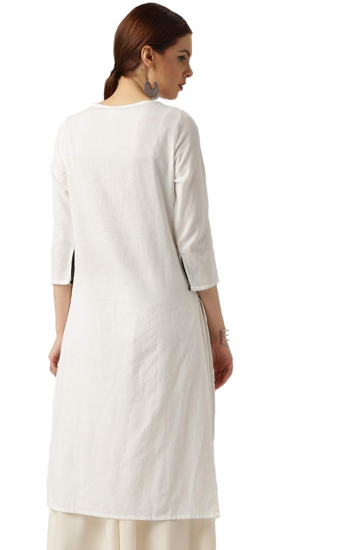 Amayra Women's Cotton Straight Embroidery Kurti