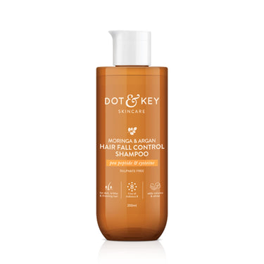 Dot & Key Moringa & Argan Hair Fall Control Shampoo With Pea Peptide & Cysteine | Sulphate Free, Paraben Free | For Dull & Thinning Hair | 200ml