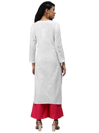 Ada Lucknowi Hand Embroidered Chikankari Straight Cotton Kurti Kurta for Women A188271