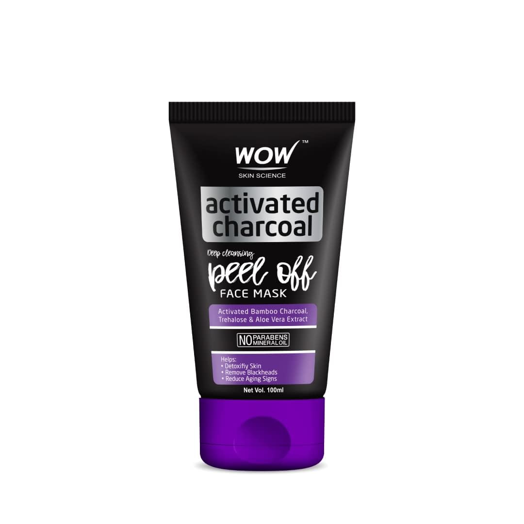 Wow Skin Science Activated Charcoal Peel Off Mask For Blackheads/Pimples/Acne - No Parabens & Mineral Oils, 100 Ml