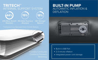 SleepLux Durable Inflatable Air Mattress with Built-in Pump, Pillow and USB Charger King 22
