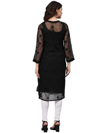 Ada Lucknowi Hand Embroidered Chikankari Women's Georgette Kurta Kurti with Slip