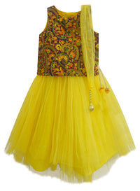 A.T.U.N Girls Lehenga Choli Multi-Turquoise