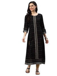 Yash Gallery Women's Rayon Geometric Printed Anarkali Kurta for Women