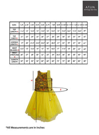 A.T.U.N Girls Lehenga Choli Multi-Turquoise