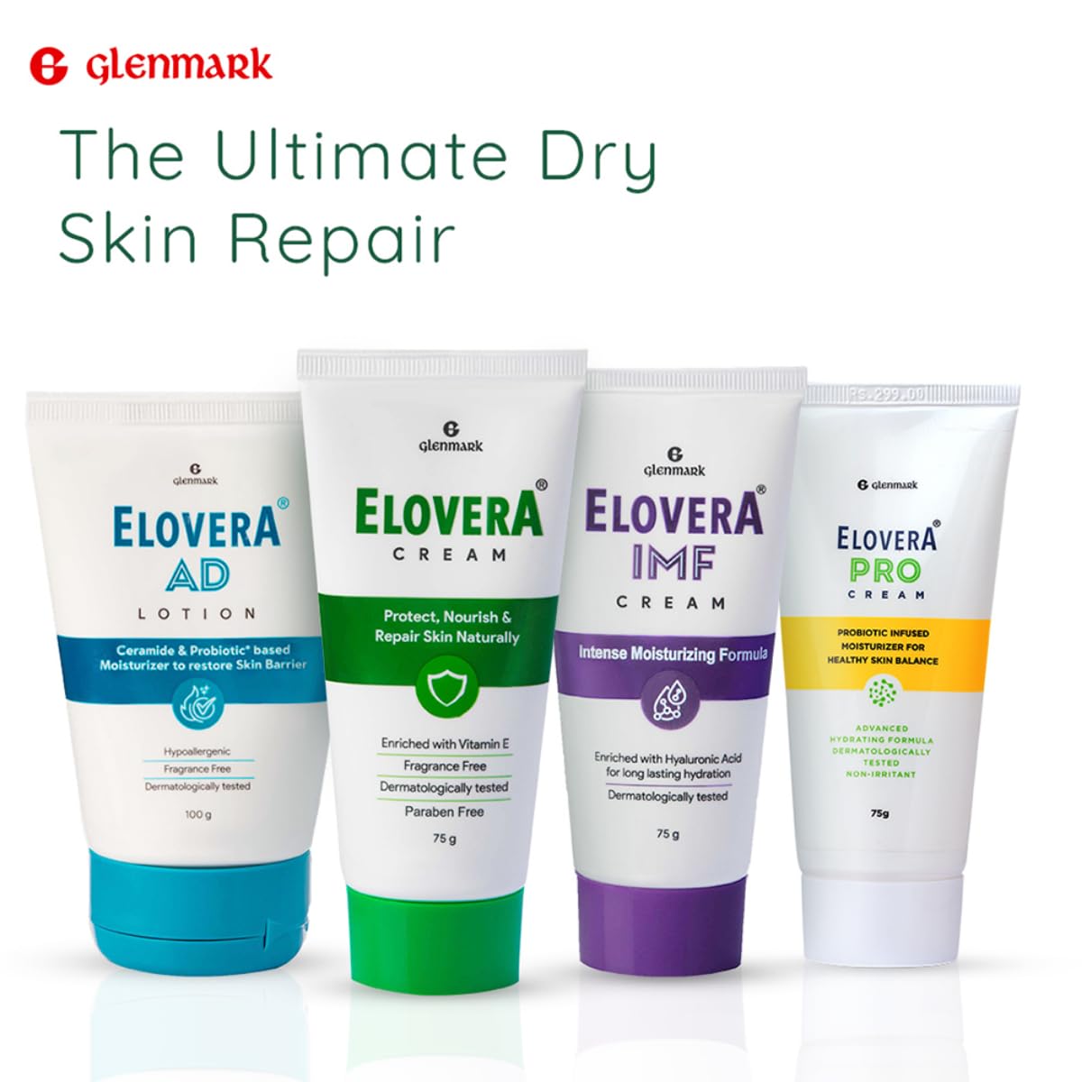 Elovera Moisturising Cream 75g | For Dry Skin | with Aloe Vera & Vitamin E | Protects, Nourishes and Repairs Skin | Paraben Free | Fragrance Free (Pack of 2)