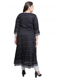 Yash Gallery Women's Rayon Geometric Printed Anarkali Kurta for Women