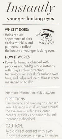 olay eye cream | Reduces Dark Circle, Wrinkles and Puffiness | With Peptides and Niacinamide | Normal, Oily, Dry & Combination Skin l Paraben & Sulphate free | (15ml, (Ultimate Eye Cream)