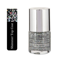 DeBelle Gel Nail Polish Shimmer Top Coat (Holo Shimmer Transparent Nail Paint)|Non UV - Gel Finish |Chip Resistant | Seaweed Enriched Formula| Long Lasting|Cruelty and Toxic Free| 8ml