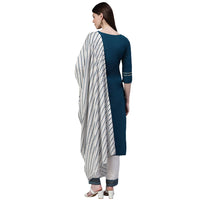 Stylum Women's Printed Cotton Straight Kurta Pant Dupatta Set