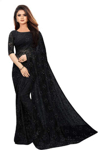 Avantika Fashion Women's Jacquard Russell Net Saree With blouse piece