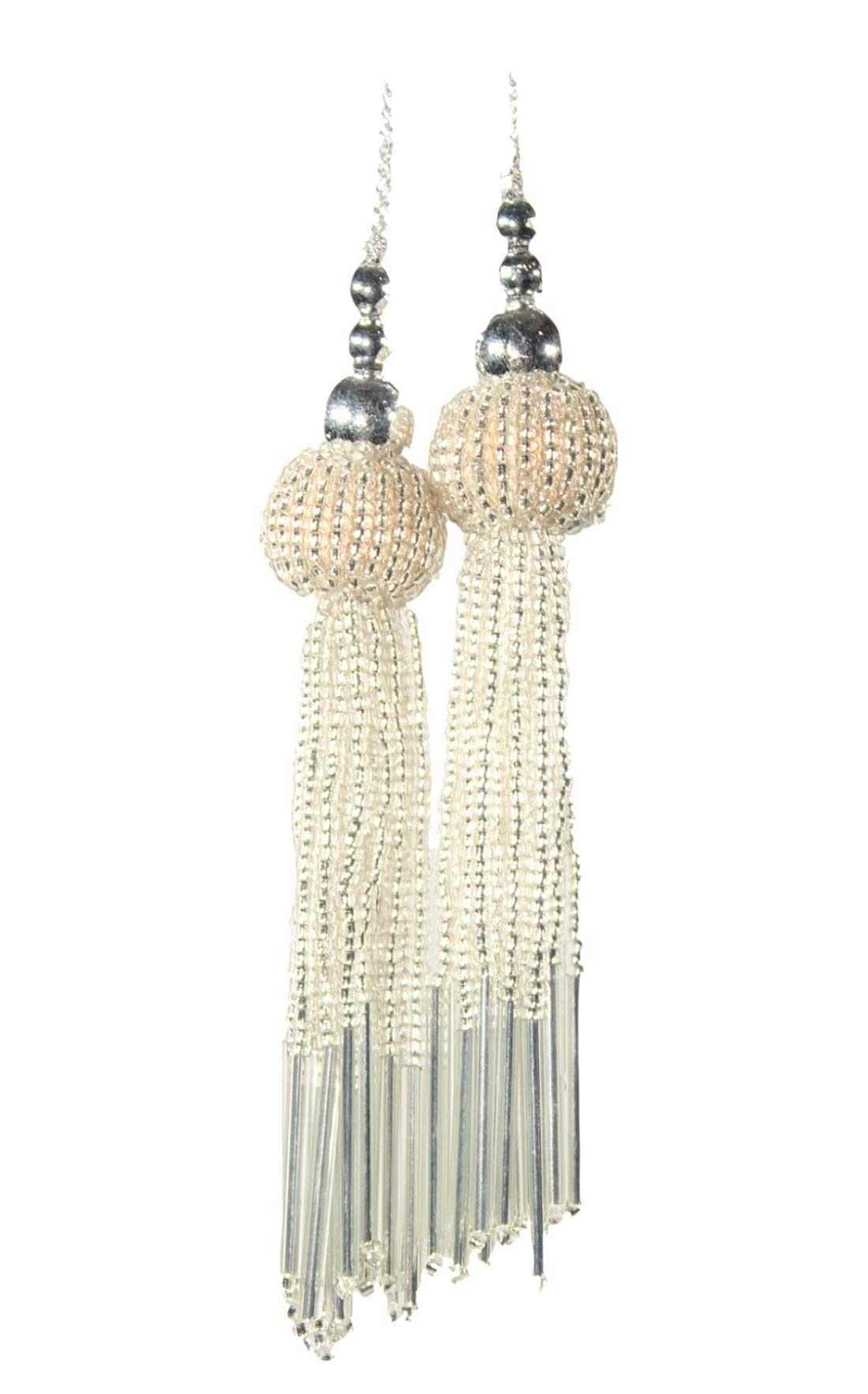 Trendy and Ethnic Acrylic Pearls Tassel Women's Ethnic Work Hanging Latkan for Sareepallu Blouse Dupatta Lehenga (Set of 1 Pairs)