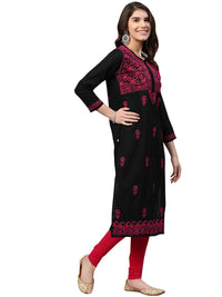 Ada Hand Embroidered Lucknow Chikankari Women's Pure Cotton Kurti Kurta