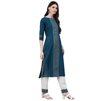 Stylum Women's Printed Cotton Straight Kurta Pant Dupatta Set