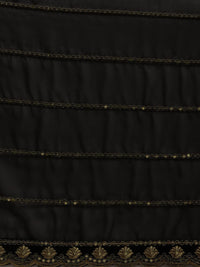 Sunderani Women's Designer Black Georgette Embroidered Fashion Designing Saree for Women (Sund KK BLACK)