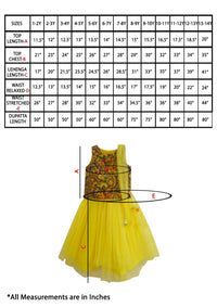 A.T.U.N Girls Lehenga Choli Multi-Turquoise