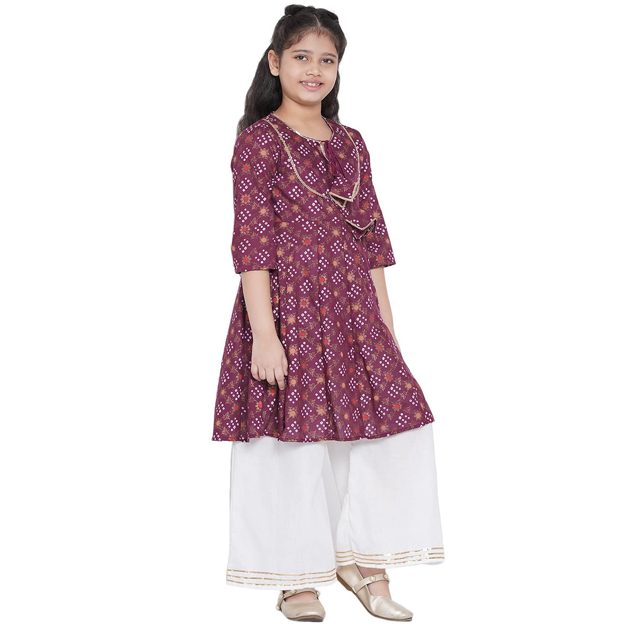 Bitiya By Bhama Girl's Cotton Blend Kurta & Palazzo
