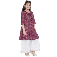 Bitiya By Bhama Girl's Cotton Blend Kurta & Palazzo