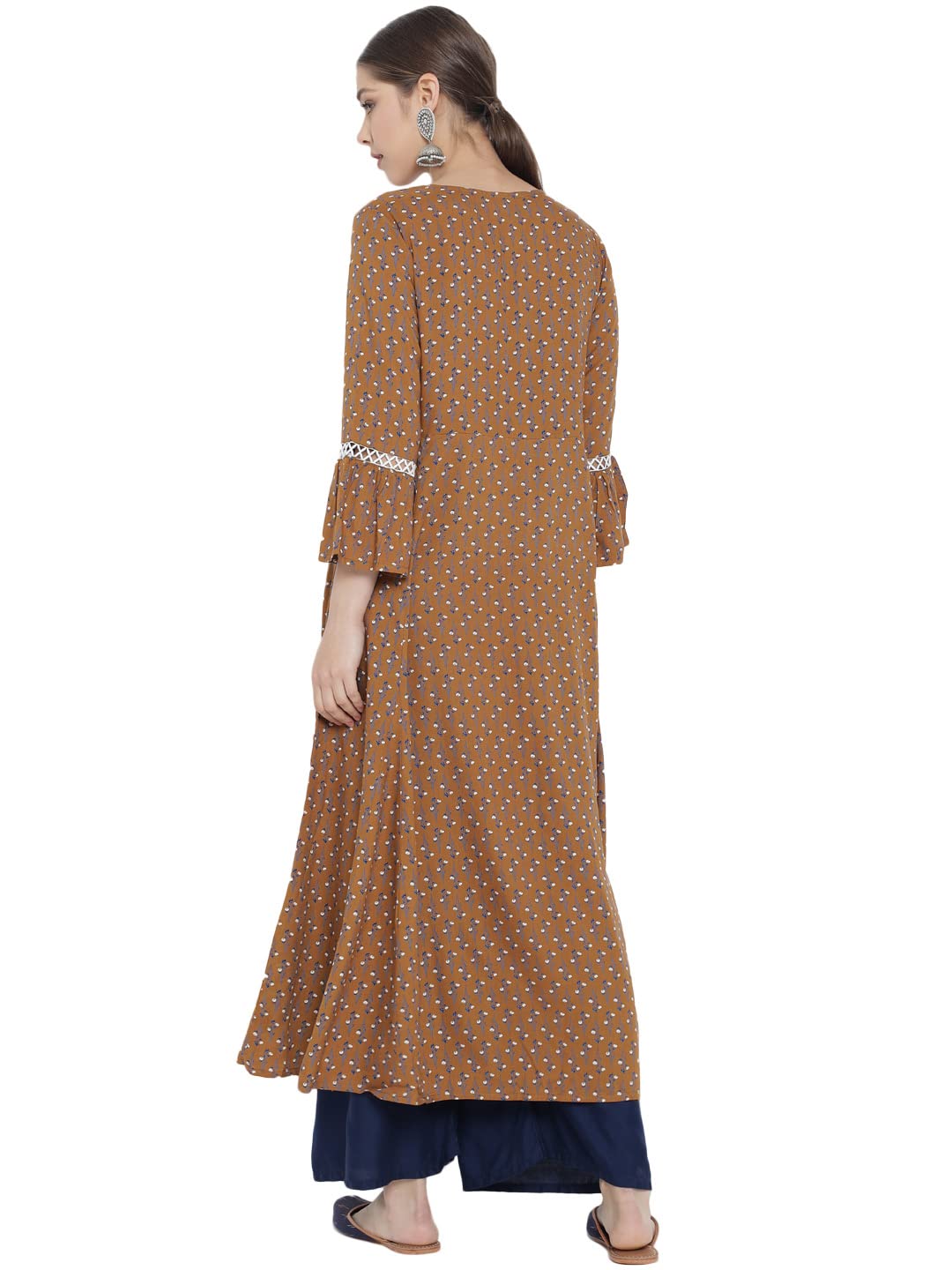 Yash Gallery Women's Rayon Floral Printed A-Line Kurta for Women