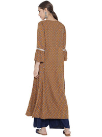 Yash Gallery Women's Rayon Floral Printed A-Line Kurta for Women