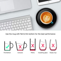 Smart Coffee Warmer, BESTINNKITS Auto On/Off Gravity-Induction Mug Warmer for Office Desk Use, Candle Wax Cup Warmer Heating Plate (Up to 131F/55C) (Black) Black