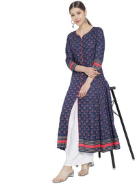 Yash Gallery Women's Rayon Floral Printed Anarkali Kurta for Women