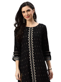 Yash Gallery Women's Rayon Geometric Printed Anarkali Kurta for Women
