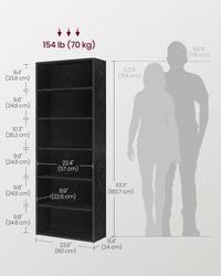 VASAGLE Bookshelf, 23.6 Inches Wide, 4-Tier Open Bookcase with Adjustable Storage Shelves, Floor Standing Unit, Cloud White ULBC164T14 1 Pack 4 Tiers (23.6