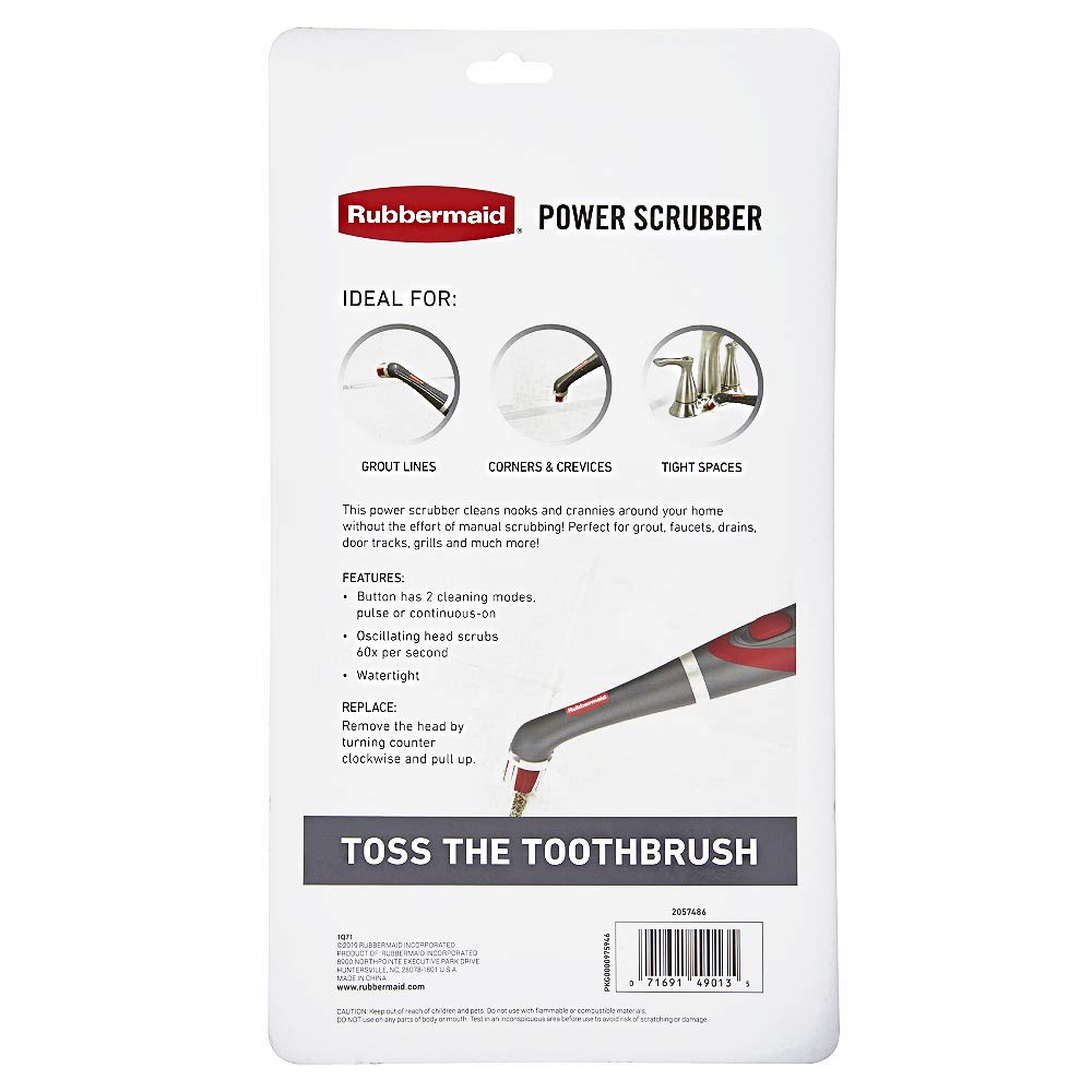 Rubbermaid Reveal Power Scrubber 18-Piece Kit, Cordless Electric Battery Powered Scrub Brush, Water Resistant, for Home/Kitchen/Bathroom/Grout/Tile/Shower/Tub Power Scrubber Ultimate Kit